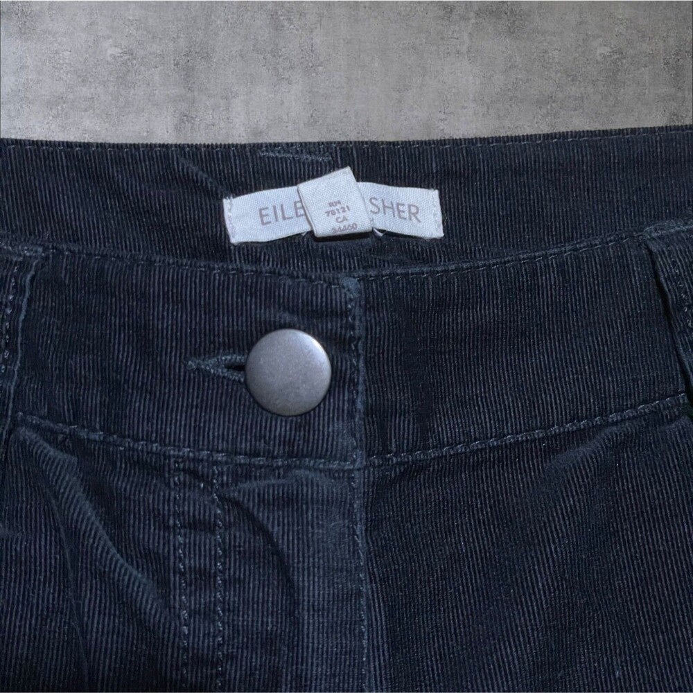 Set of 2 Eileen Fisher Corduroy Pants size M Brown Black 34x32 Stretch Trousers - Picture 6 of 13